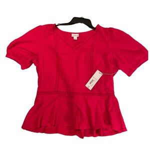 NWT, Super cute! Liz Claiborne sz Large top in fuschia